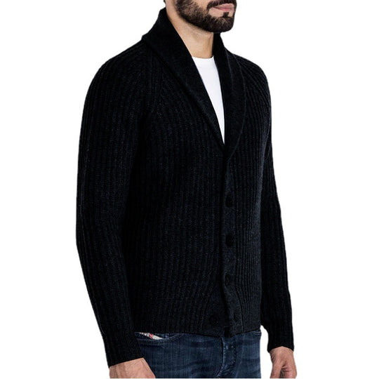 Herren Strickjacke mit modernem Schalkragen R&B