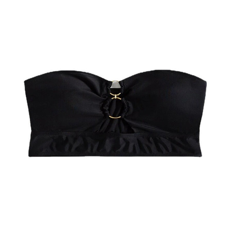 Damen Bandeau-Top mit dekorativem Ring R&B
