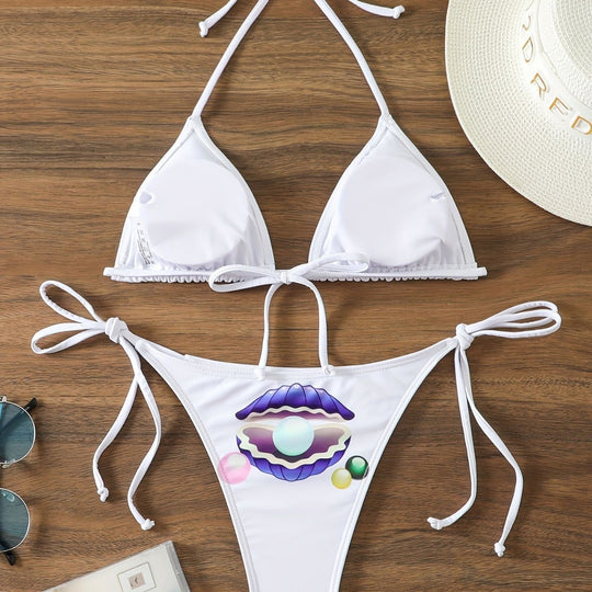 Damen Triangel-Bikini mit verspieltem Muschel-Design R&B