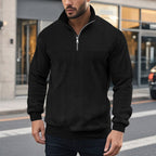 Herren Pullover mit strukturierter Optik und hohem Kragen R&B