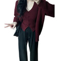 Damen Kuschelige Strickjacke mit Knopfleiste und V-Ausschnitt