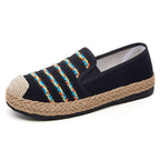 Damen Slip-On Espadrilles mit buntem geflochtenem Design R&B