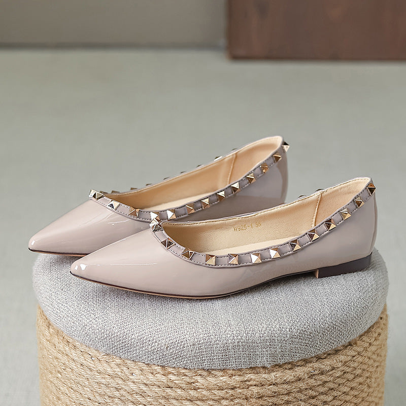 Damen Elegante Ballerinas mit modischen Nietenverzierungen R&B