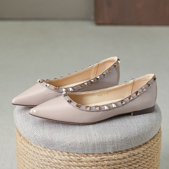 Damen Elegante Ballerinas mit modischen Nietenverzierungen R&B