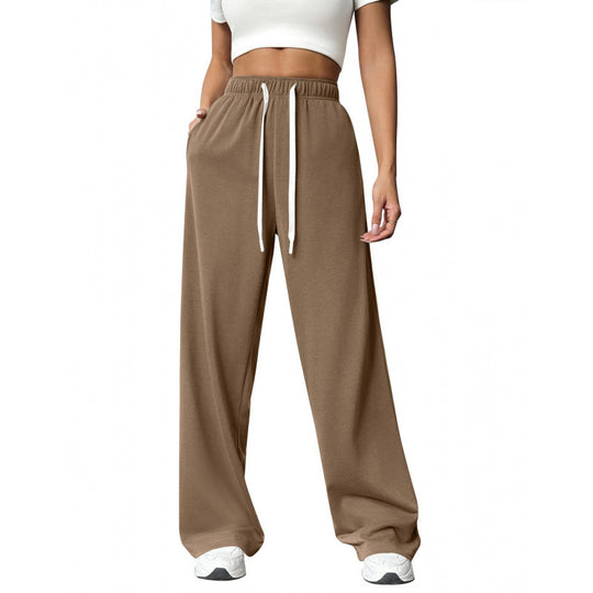 Damen Bequeme und lässige Freizeithose mit weitem Schnitt und elastischem Bund R&B