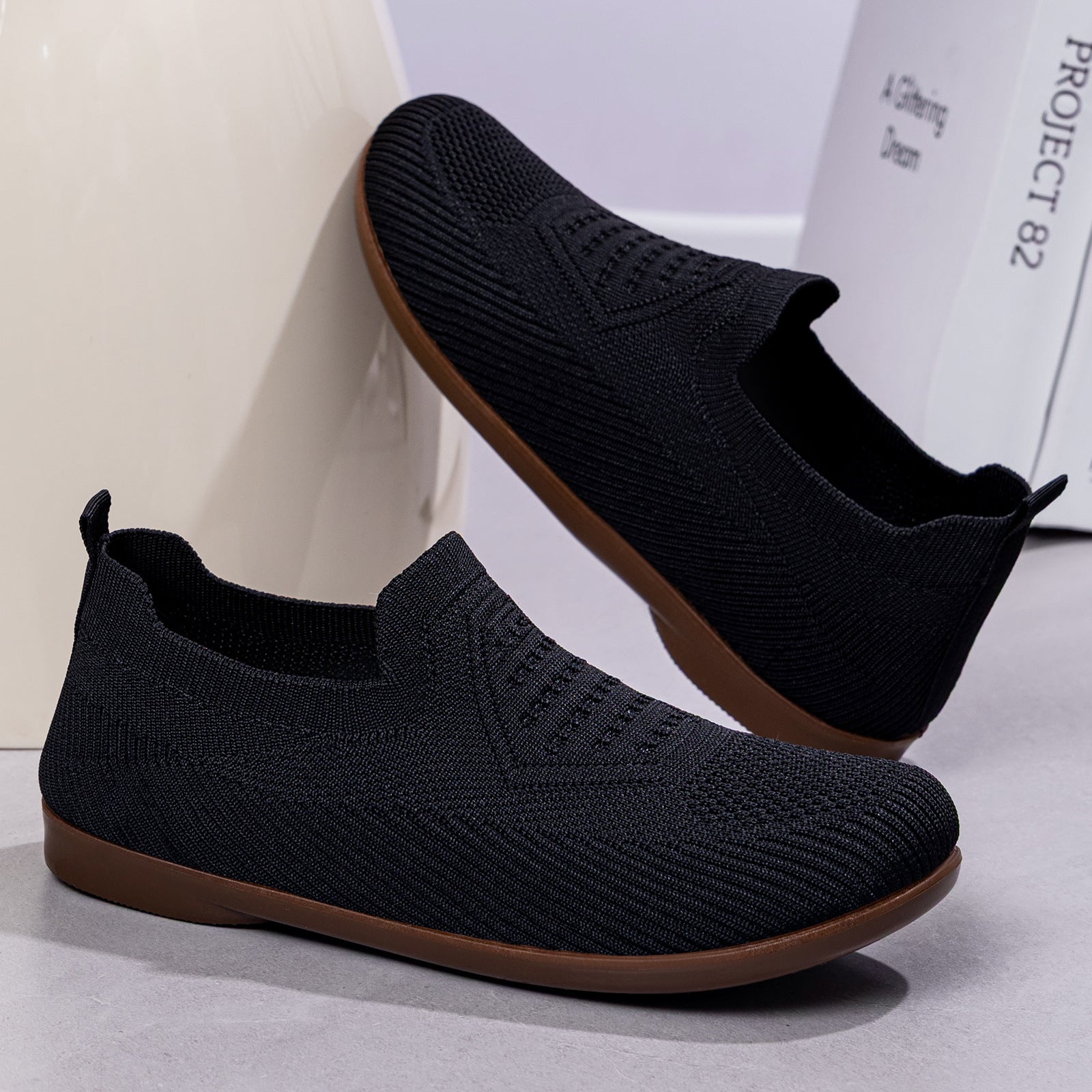 Damen Bequeme Stretch-Sneaker mit rutschfester Sohle