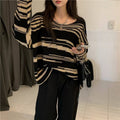 Damen Strickpullover mit elegantem Streifenmuster und lässigem Schnitt R&B