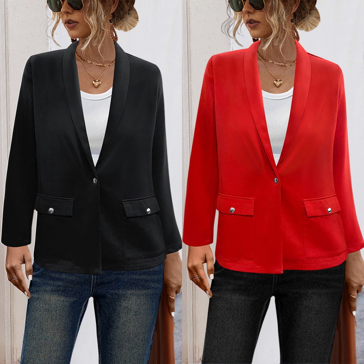 Damen Elegant geschnittene Blazerjacke mit praktischen Taschen R&B
