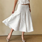 Damen Eleganter, fließender Midirock mit elastischem Bund R&B