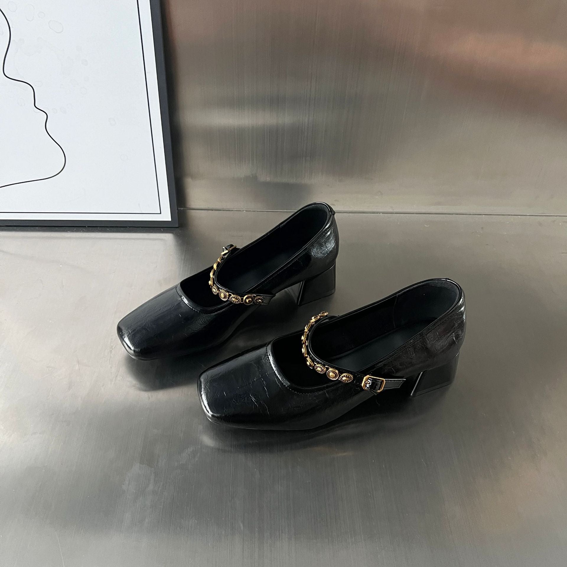 Damen Elegante Plateauschuhe mit dekorativen Schnallen und stabiler Blockabsatz R&B