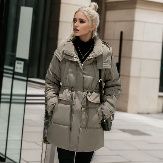 Damen warme Winterjacke mit praktischer Kapuze R&B