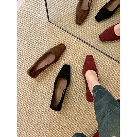 Damen elegante Slingback Pumps im Samt-Look R&B
