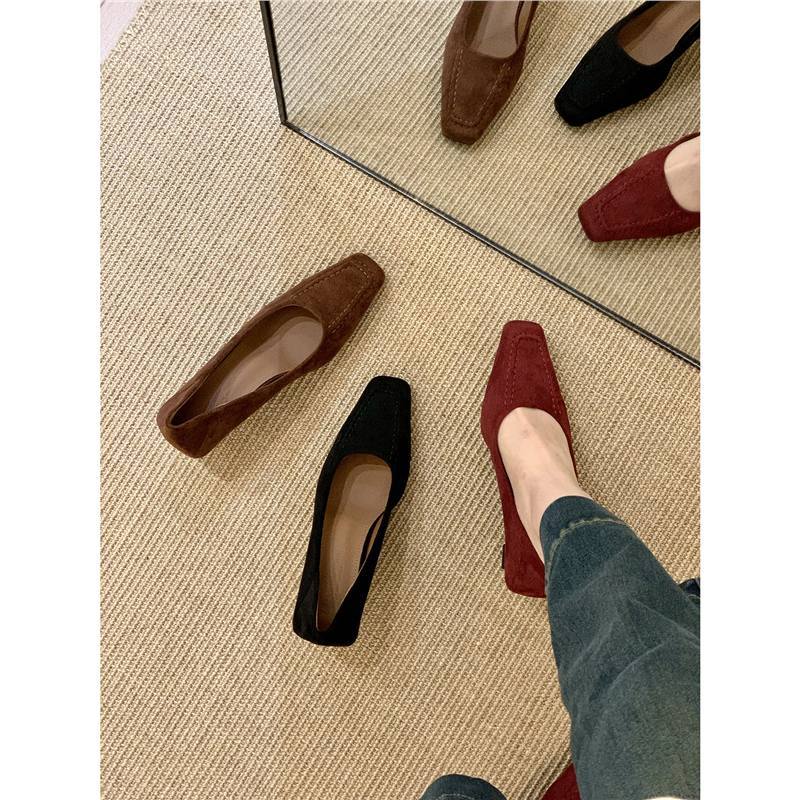Damen elegante Slingback Pumps im Samt-Look R&B