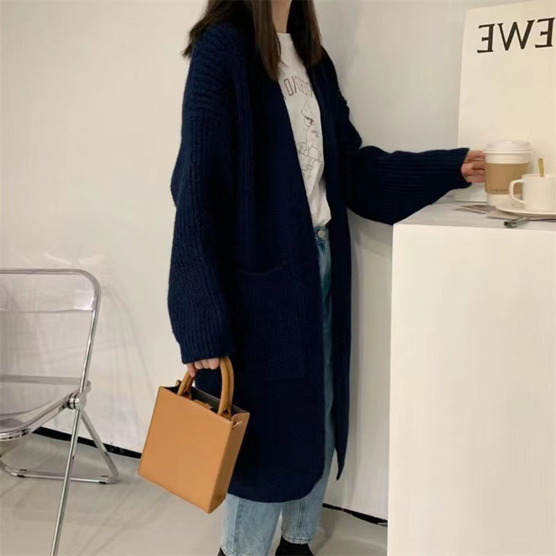 Damen Strickcardigan mit lockerer Silhouette und tiefen Taschen R&B