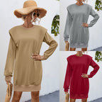 Damen Sweatkleid mit lässigem Schnitt und oversized Schultern R&B