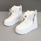 Damen Hohe Plateausneaker mit seitlichem Reißverschluss und komfortablem Innenfutter R&B