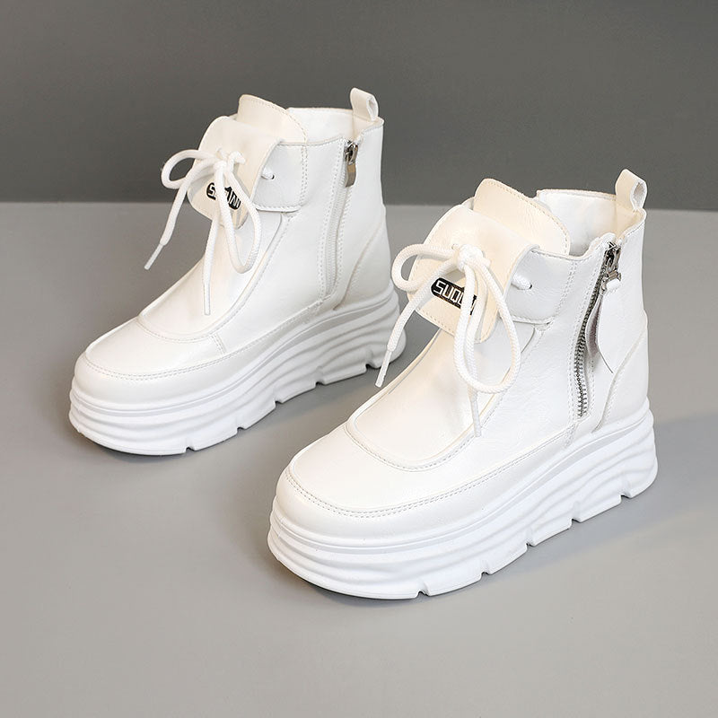 Damen Hohe Plateausneaker mit seitlichem Reißverschluss und komfortablem Innenfutter R&B