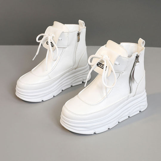 Damen Hohe Plateausneaker mit seitlichem Reißverschluss und komfortablem Innenfutter R&B
