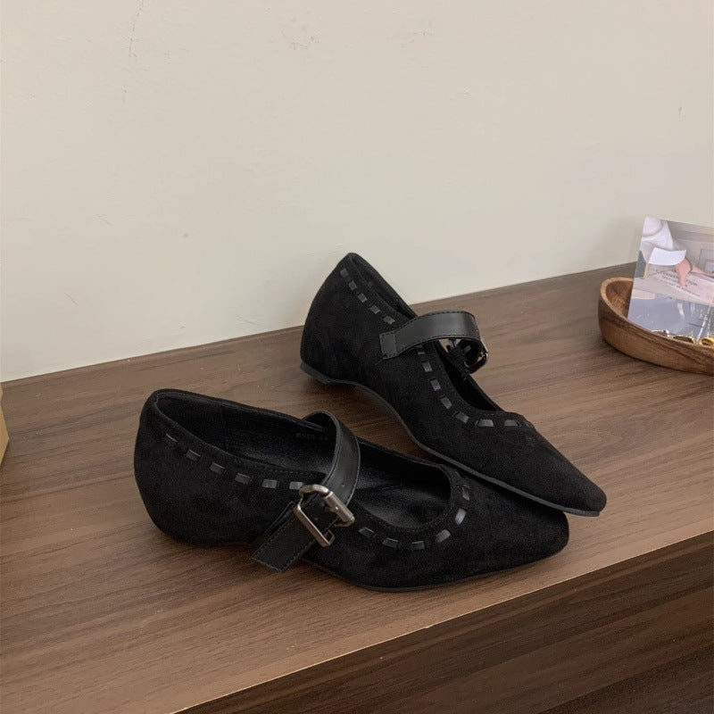 Damen Ballerinas mit modischer Schnallenapplikation und elegantem Spitzendesign R&B
