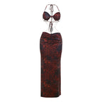 Damen Maxi-Kleid im Leoparden-Design mit raffiniertem Rücken R&B