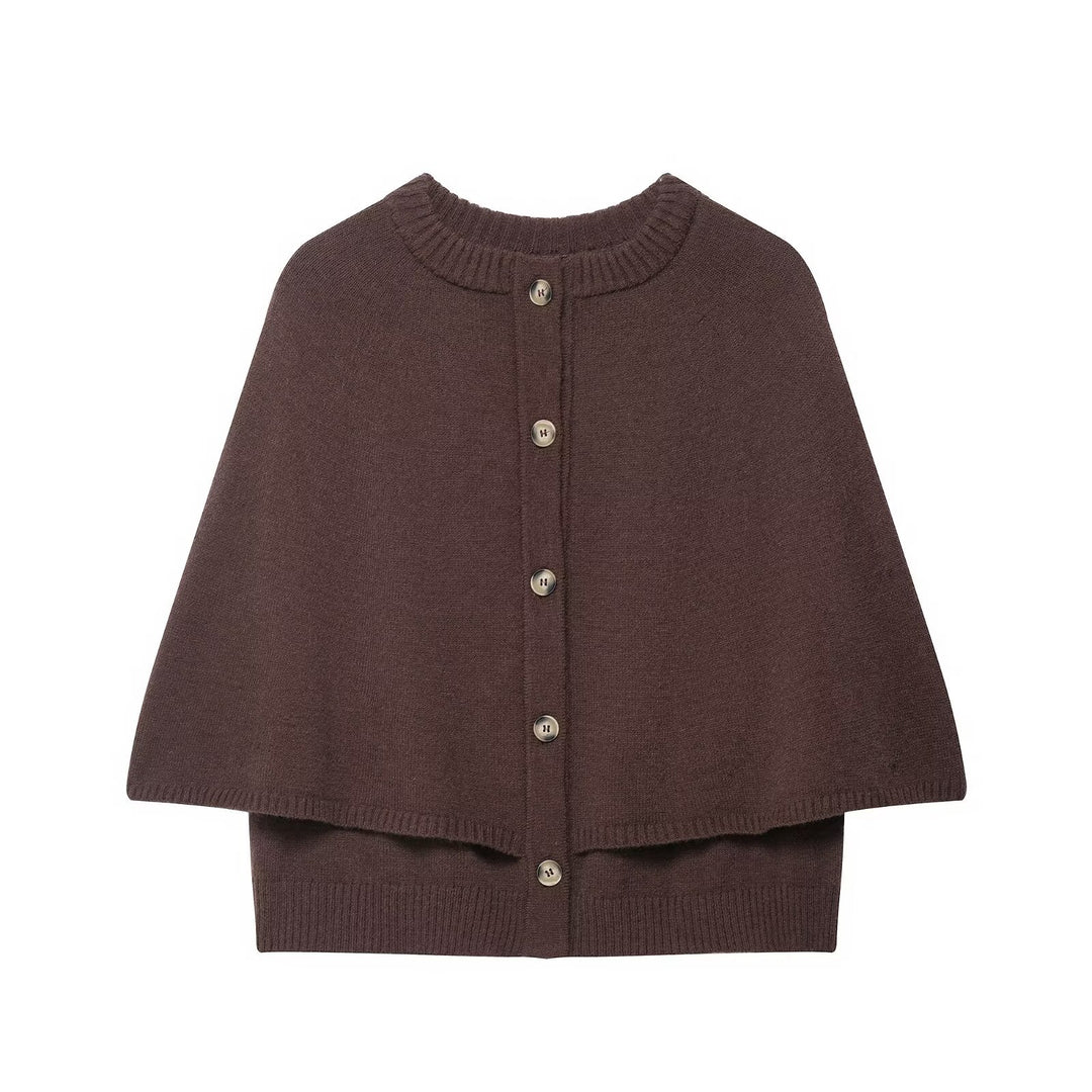Damen Strick Poncho R&B