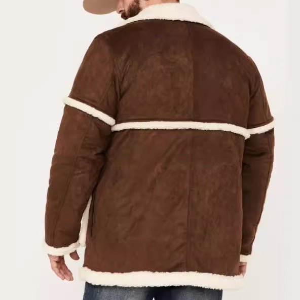 Herren Lammfelljacke mit breitem Revers