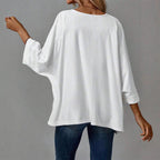 Damen Oversized Oberteil mit lässigem Schnitt und überschnittenen Ärmeln R&B