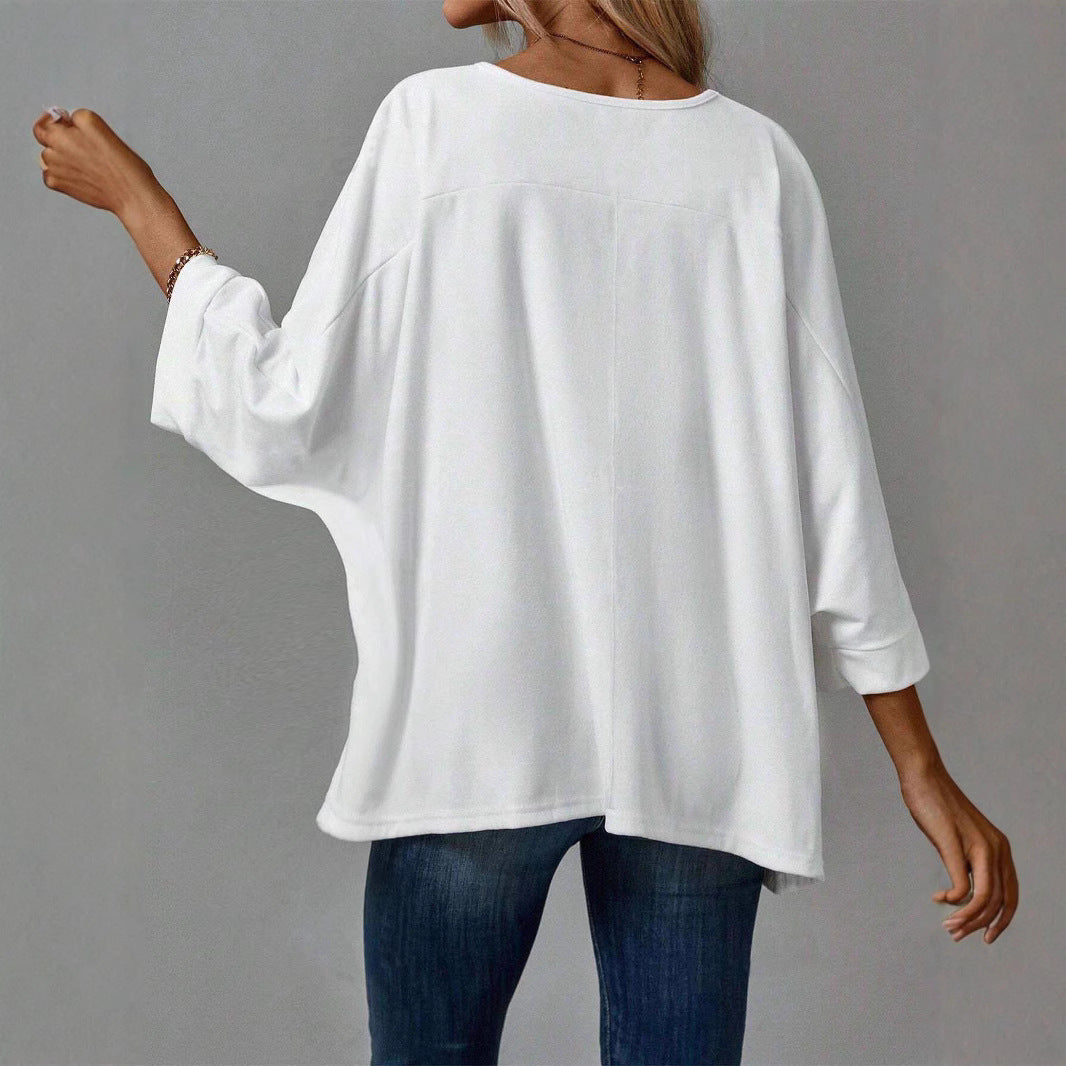 Damen Oversized Oberteil mit lässigem Schnitt und überschnittenen Ärmeln R&B