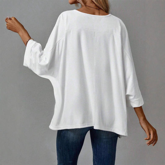 Damen Oversized Oberteil mit lässigem Schnitt und überschnittenen Ärmeln R&B