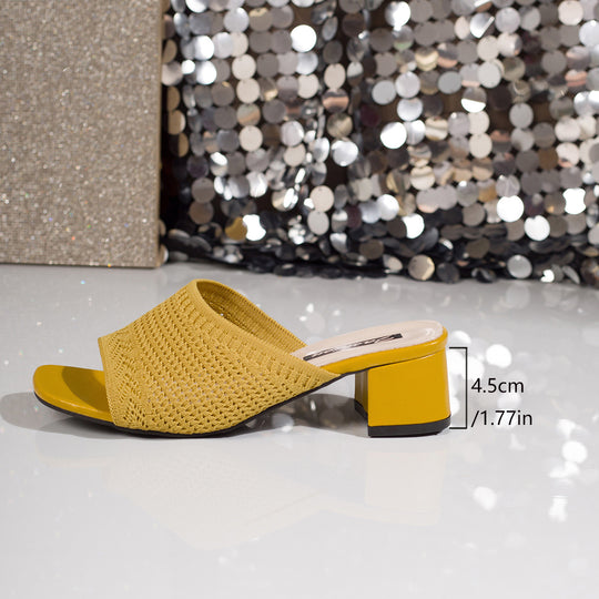 Damen Komfortable offene Mules mit trendigem Blockabsatz R&B