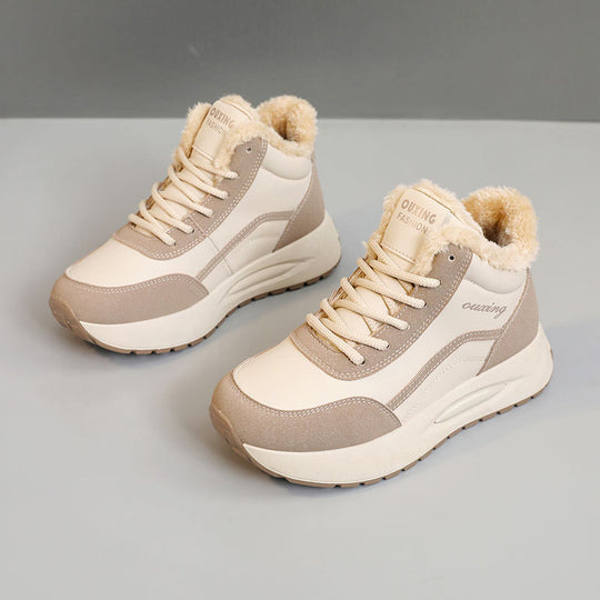 Damen Sportliche High-Top Sneakers mit warmem Fleece-Futter und rutschfester Sohle R&B