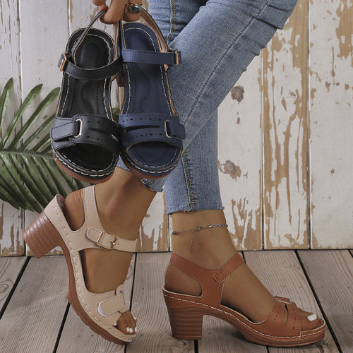 Damen Plateau-Sandaletten mit elegantem Riemchen-Design R&B