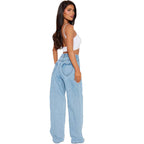 Damen Weite Flared Jeans mit High-Waist Schnitt