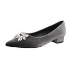 Damen elegante Pumps mit funkelndem Kristallakzent