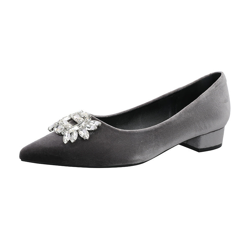 Damen elegante Pumps mit funkelndem Kristallakzent