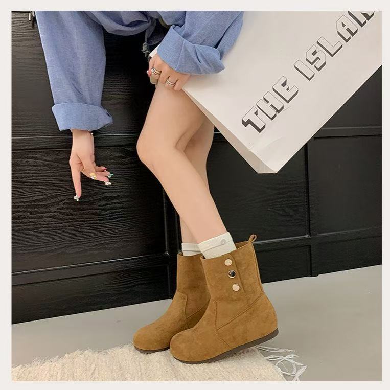 Damen Stylische Stiefeletten mit modischen Knopfdetails R&B