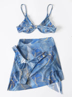 Damen Bikini-Set mit elegantem Wickelrock und modischen Akzenten R&B