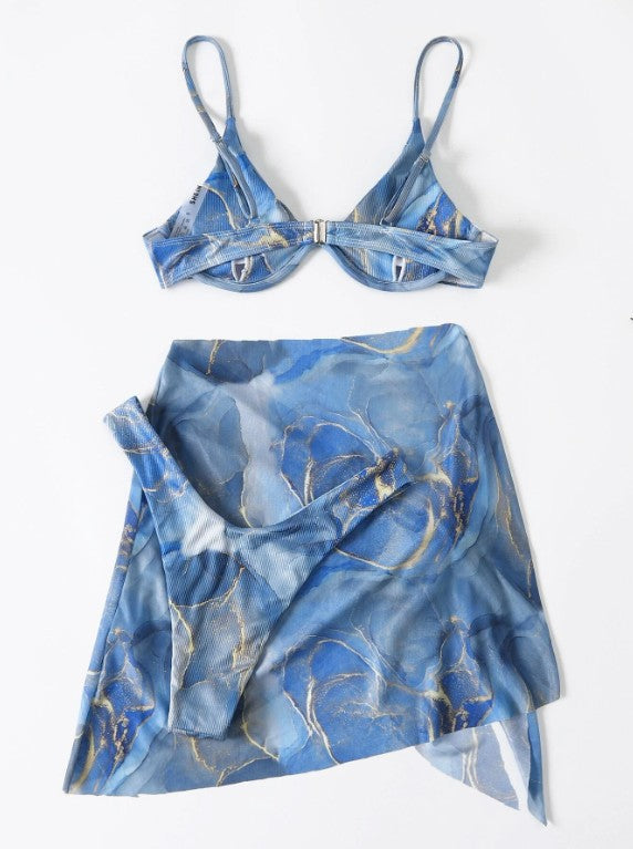 Damen Bikini-Set mit elegantem Wickelrock und modischen Akzenten R&B