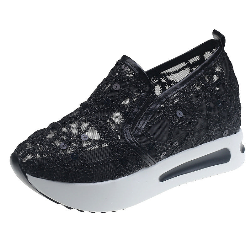 Damen Slip-On Sneakers mit funkelndem Mesh-Obermaterial und rutschfester Sohle R&B