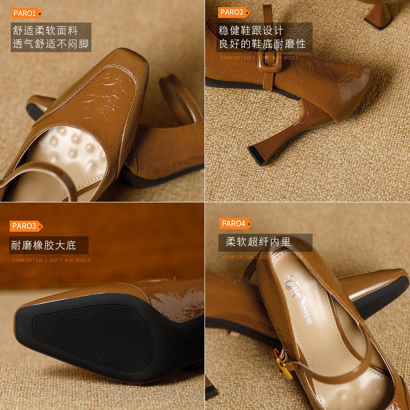 Damen elegante Mary Jane Pumps mit glänzendem Blockabsatz und modischem Riemendesign
