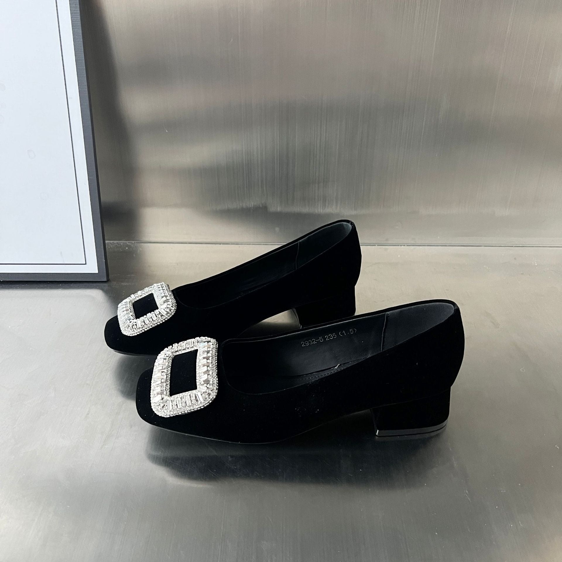 Damen Ballerinas mit funkelndem Schmuckdetail und bequemem Absatz R&B