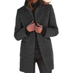 Damen elegante Wolljacke mit praktischen Taschen und Knopfverschluss R&B