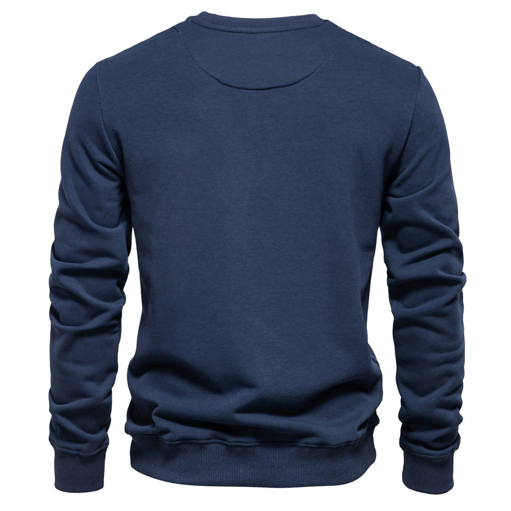 Herren nan klassisches Rundhals-Sweatshirt aus schwerer Baumwollmischung mit angerauter Innenseite und gerippten Bündchen R&B