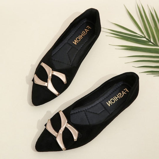 Damen elegante Ballerinas mit modischer Schleifen-Applikation R&B