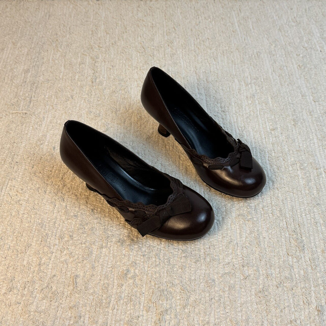 Damen elegante Ballerinas mit zierlichem Rüschendetail R&B
