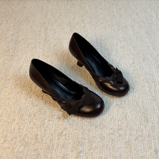 Damen elegante Ballerinas mit zierlichem Rüschendetail R&B