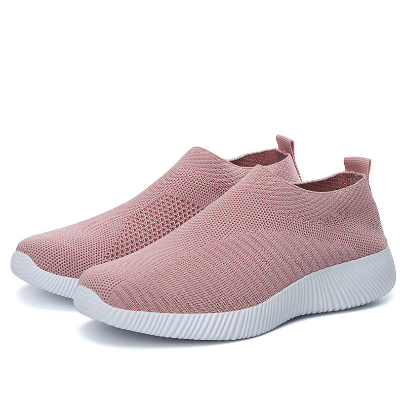 Damen atmungsaktive Slip-On Sneakers mit elastischem Obermaterial