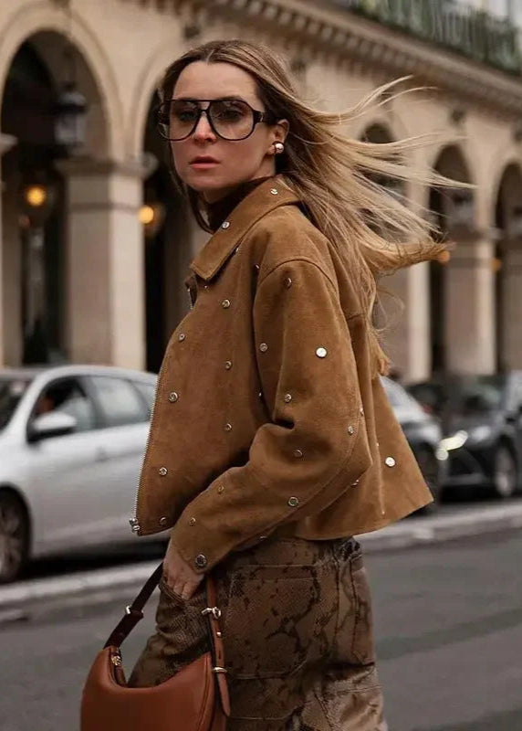 R&B | Wildleder Ge cropped Jacke