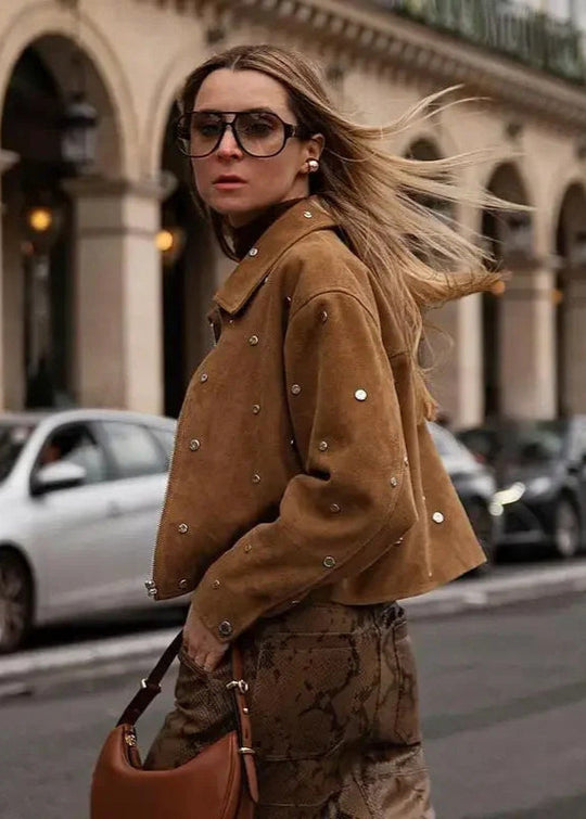 R&B | Wildleder Ge cropped Jacke