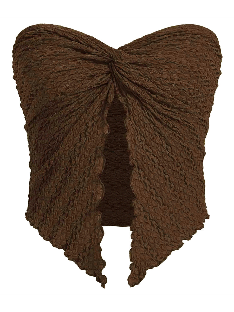 Damen ärmelloses Top mit elegantem Wickeldesign R&B